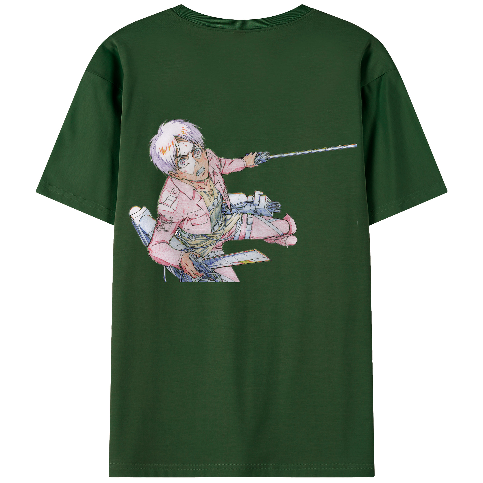 （画像用） 進撃の巨人 エレン･イェーガー Attack on Titan Eren Jäger 綿100％半袖Tシャツ（背面プリント）